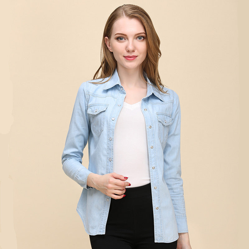 Camisa Feminina Social Jeans Joana - Coradon