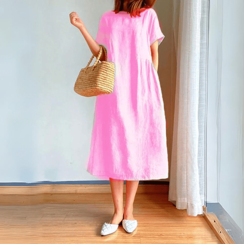 Vestido Midi De linho Jane - Coradon