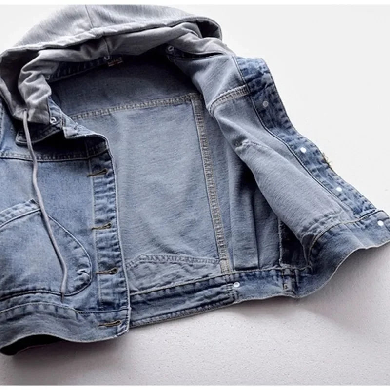 Colete Jeans Feminino Com Capuz Mandy - Coradon