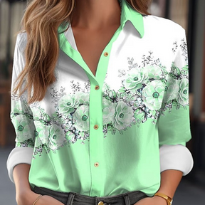 Camisa Feminina Social Flores Aquarela