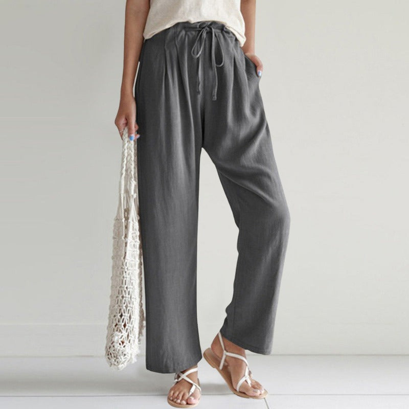 Calça Feminina Casual De Linho Chloe - Coradon