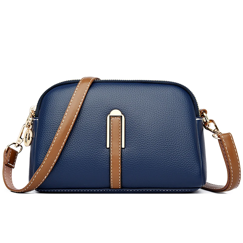 Bolsa De Couro Legítimo Celli Azul - Coradon