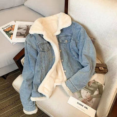 Jaqueta Jeans Feminina Peluciada FLASH