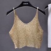 Cropped Feminino Com Brilho Ouro Damasco - Coradon