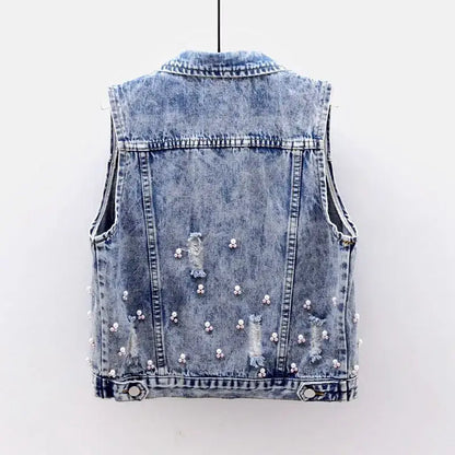Colete Jeans Bordado Feminino Taissa