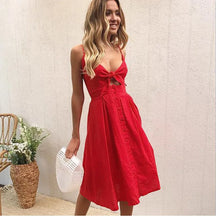 Vestido Midi Acinturado Poly Vermelho - Coradon