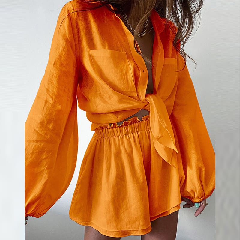 Conjunto de Linho Feminino Short e Blusa Charly