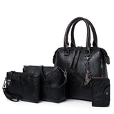 Bolsas De Couro Feminina Moderna Bright Preto - Coradon