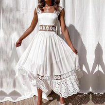 Vestido Midi Branco Laise Carolina