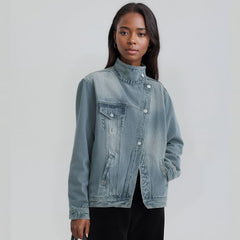 Jaqueta Feminina Jeans Gola Alta Hickman