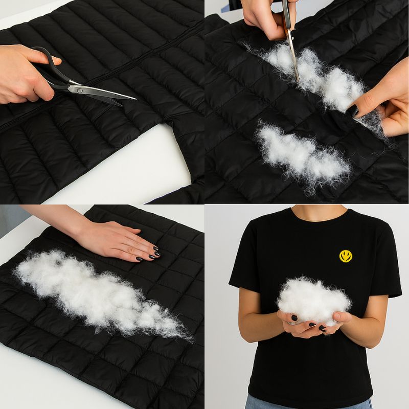 Jaqueta Puffer Feminina Alongada Pluma de Ganso