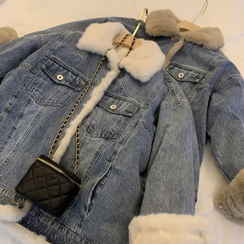 Jaqueta Jeans Feminina Peluciada