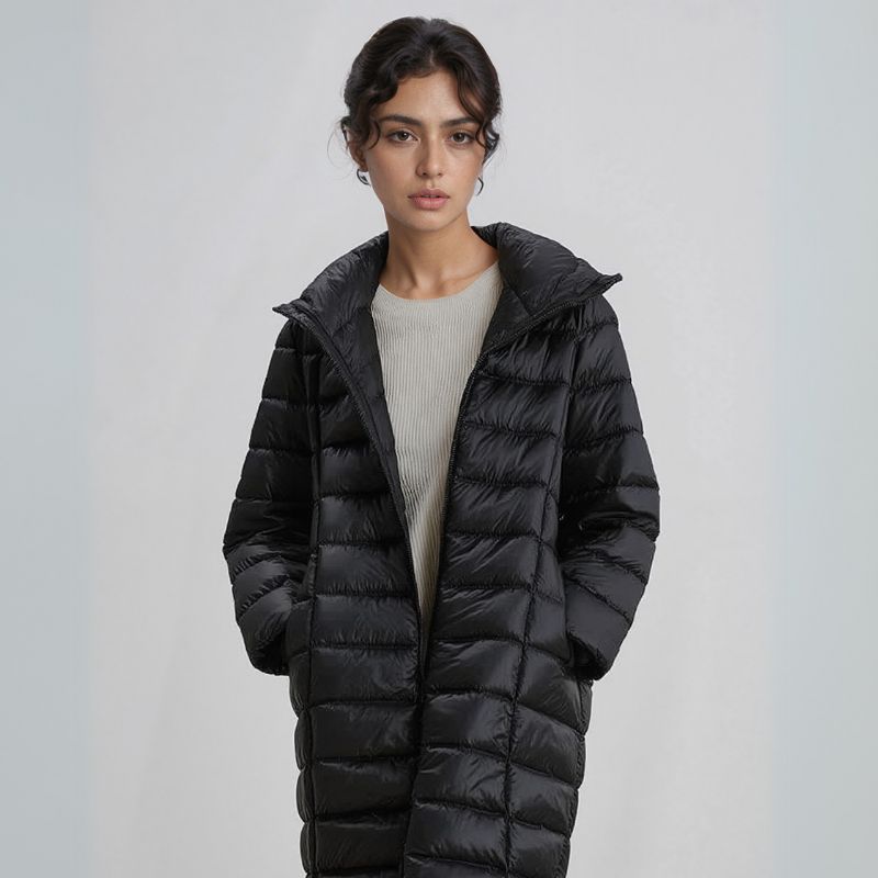 Jaqueta_Puffer_Feminina_Alongada_Pluma_de_Ganso_Frente