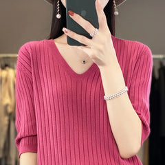 Blusa Feminina Decote Em V Mari Rosa - Coradon