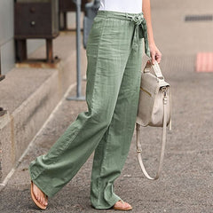 Calça Feminina de Linho Olivia Verde - Coradon
