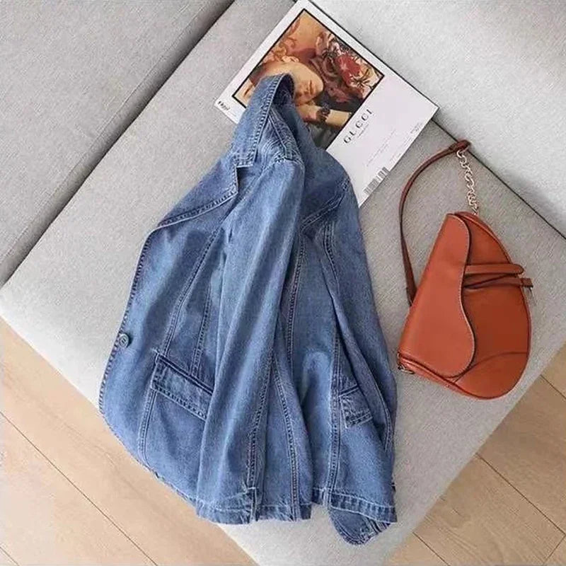Blazer Feminino Jeans Alongado Kaena - Coradon