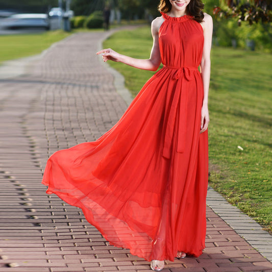 Vestido Longo Plissado De Festa Paloma