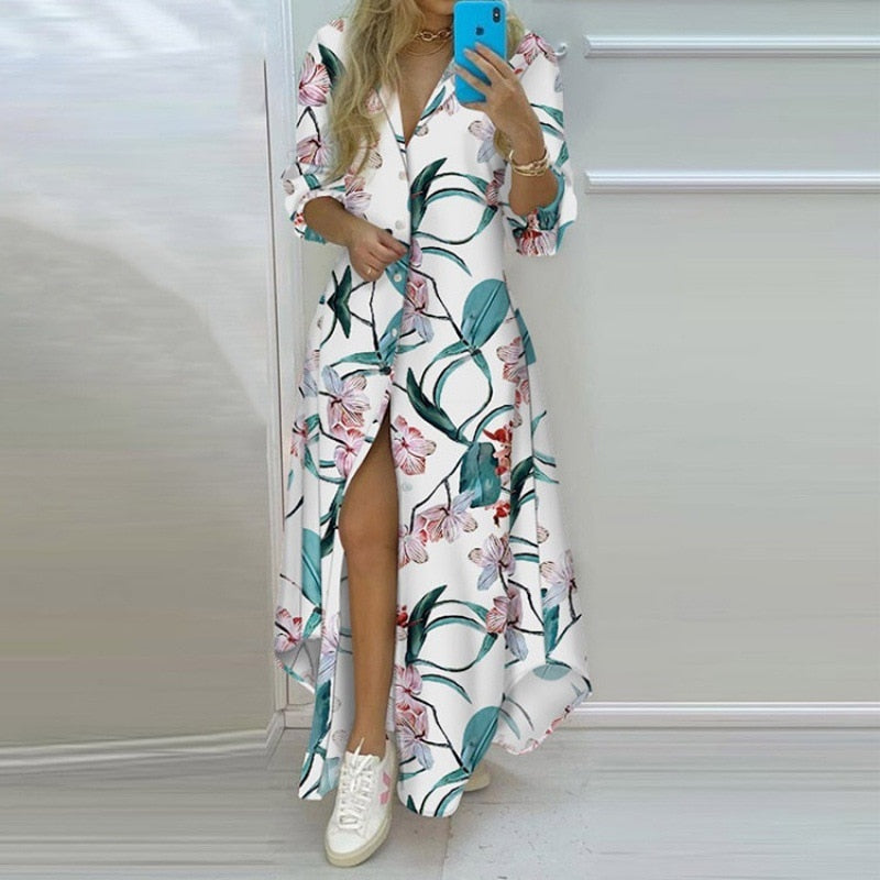 Vestido Longo com Fenda Paris