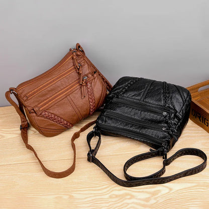 Bolsa Feminina Transversal de Couro Legítimo Renata