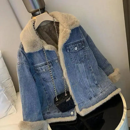 Jaqueta Jeans Feminina Peluciada FLASH