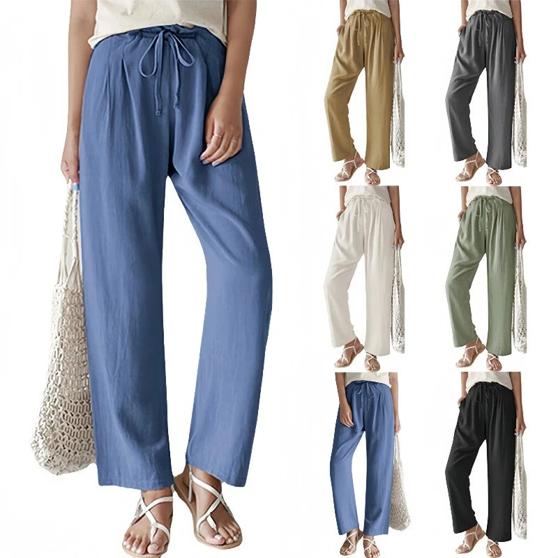 Calça Feminina Casual De Linho Chloe - Coradon