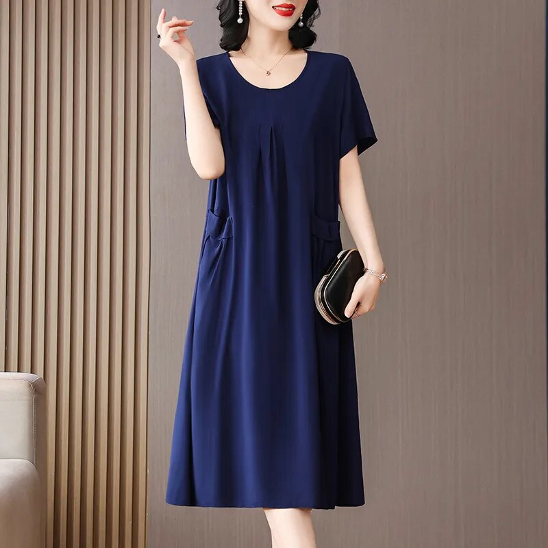 Vestido Midi Fresco Sarah Azul - Coradon