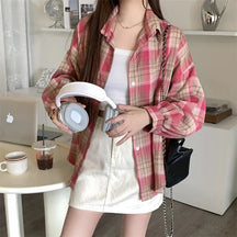Camisa Feminina Xadrez Bufante Viena
