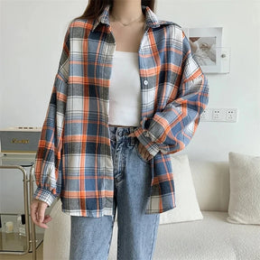 Camisa Feminina Xadrez Bufante Viena