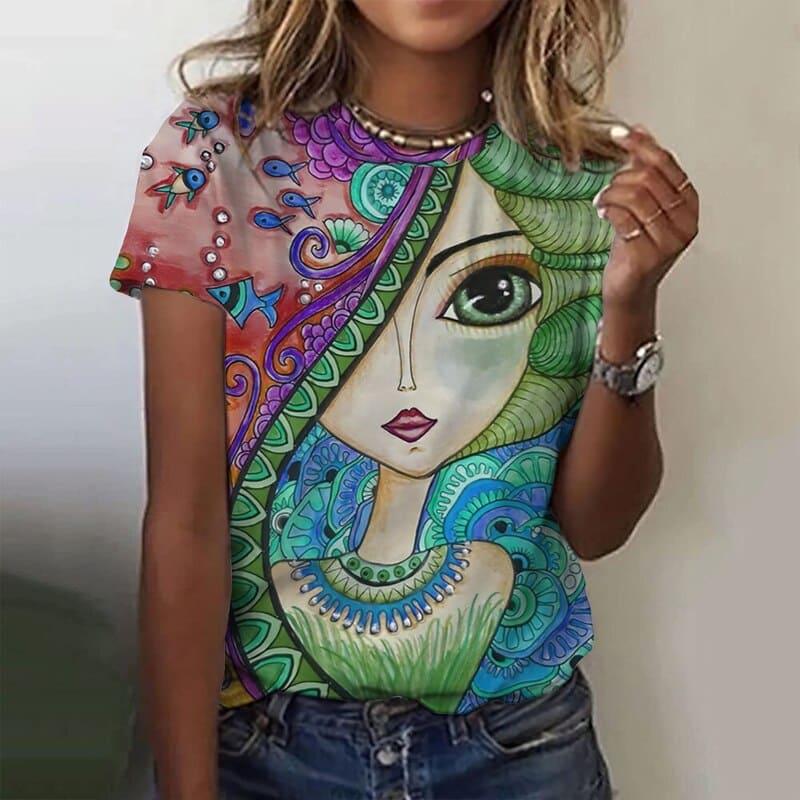 Blusa Feminina Manga Curta Ladys