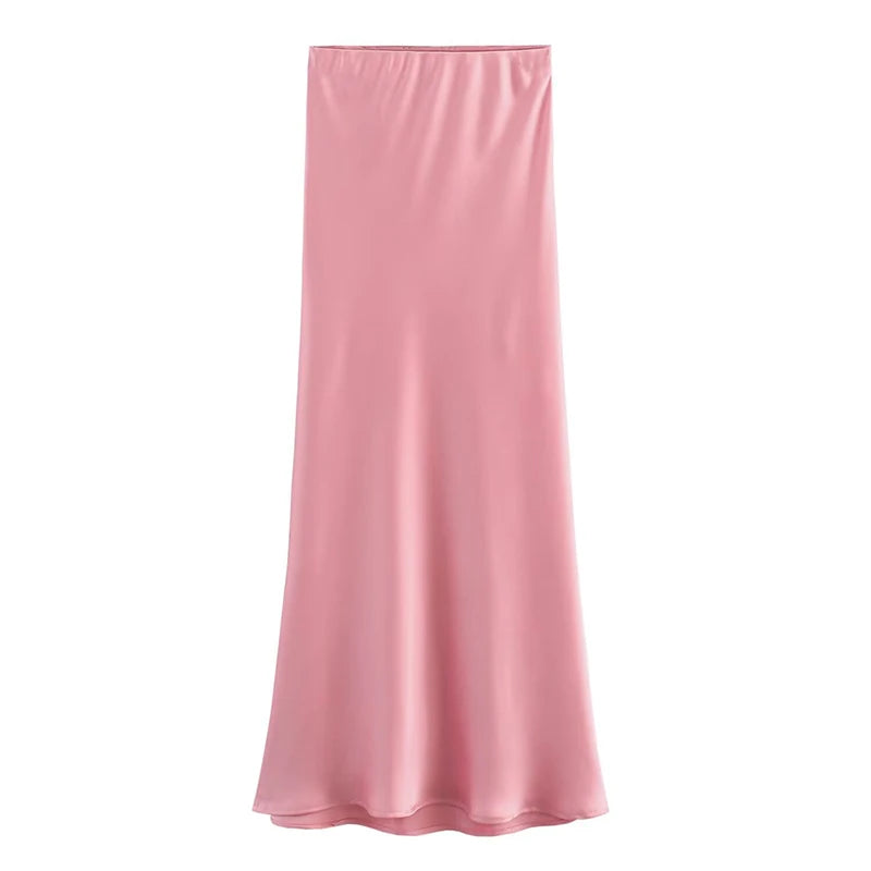 Saia Midi Acetinada Diana - Coradon