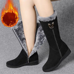 Bota de Couro Camurça Cano Médio Feminina Gabi