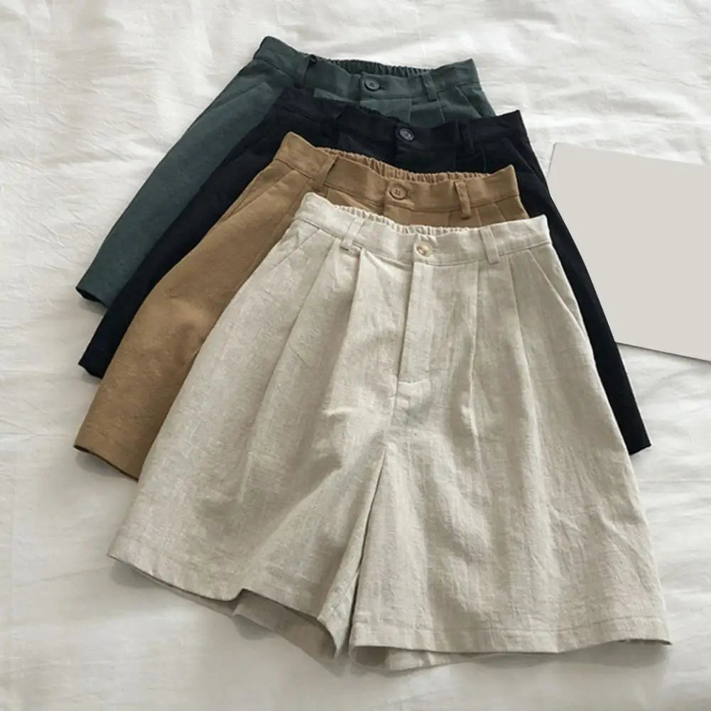 Short Feminino com Pregas de Linho Erica