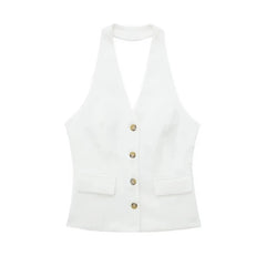 Conjunto Alfaiataria Colete Branco - Coradon