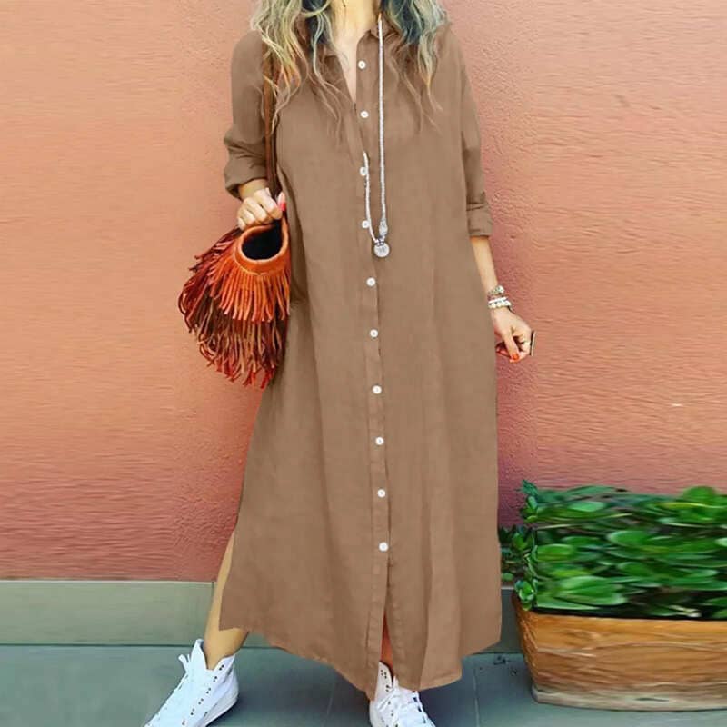 Vestido Camisa Longo Coralina FLASH