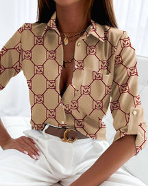 Camisa Social Feminina Maria Caqui - Coradon