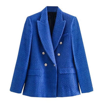 Blazer Feminino Alongado Tweed Azul / Pp Blazertweed