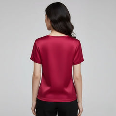 Blusa De Seda Feminina Vermelha Maya