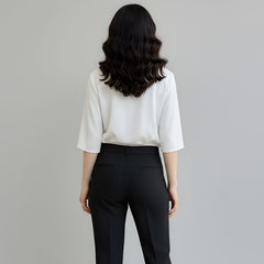 Blusa De Seda Feminina Branca Kloe