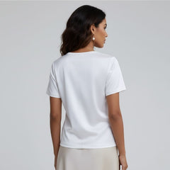 Blusa De Seda Feminina Branca Maya