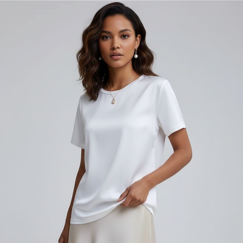 Blusa De Seda Feminina Branca Maya