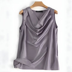 Blusa De Seda Feminina Roxa Paula