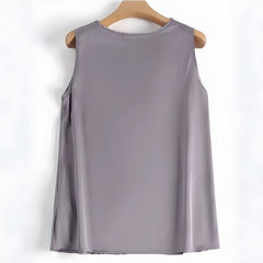 Blusa De Seda Feminina Roxa Paula