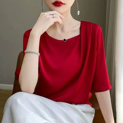 Blusa De Seda Feminina Vermelha Kloe