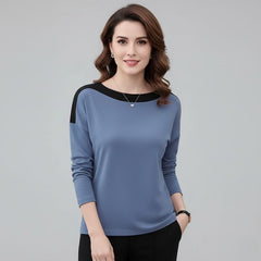 Blusa Feminina Azul Manga Longa Miriam