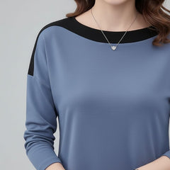 Blusa Feminina Azul Manga Longa Miriam