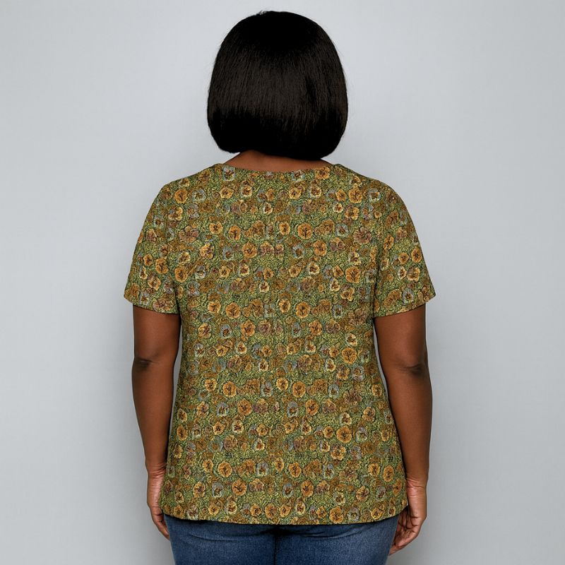 Blusa Feminina Manga Curta Flora