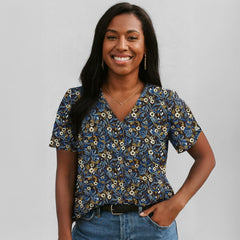 Blusa Feminina Manga Curta Flora