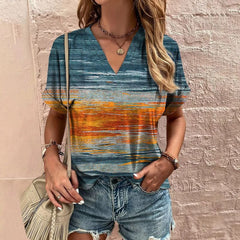 Blusa Feminina Manga Curta Retro