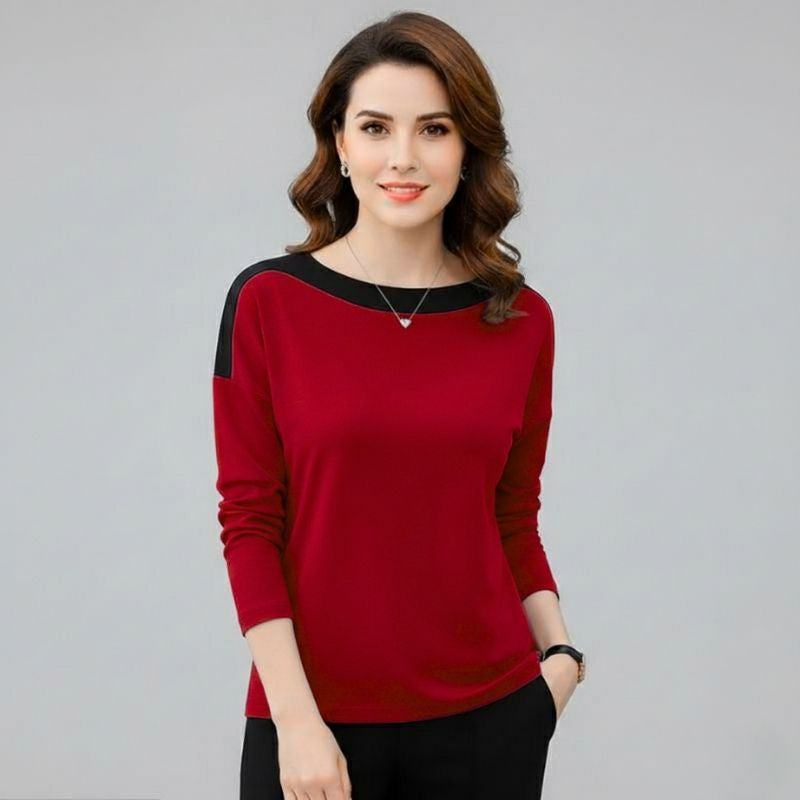 Blusa Feminina Vermelha Manga Longa Miriam