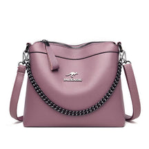 Bolsa Couro Feminina Correntes Lady Roxo Bolsalady